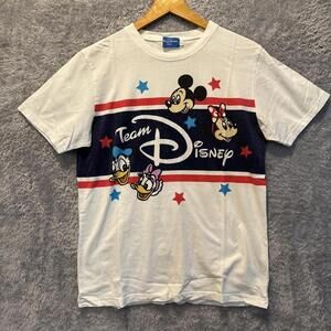 Disneyland Character TShirt White/Blue/Red Two Sided! Size M Disney Tokyo